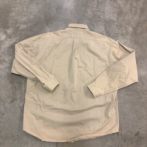 Y2K Polo Ralph Lauren long Sleeve Shirt Mens XL Tan Button Down Black Pony - Picture 9 of 10